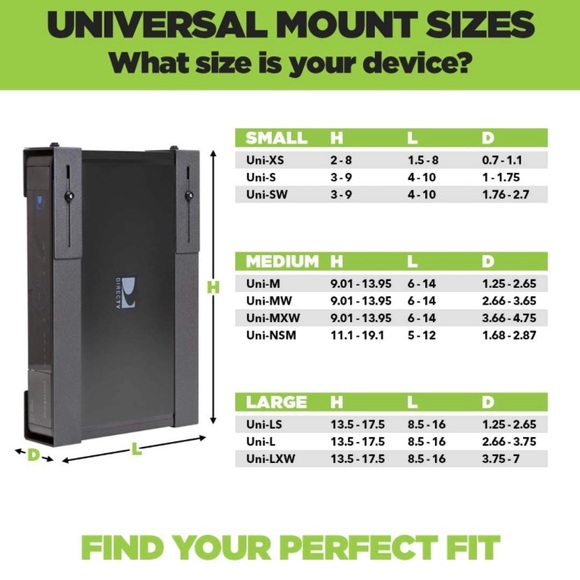 HIDEit Mounts Uni-L Mount, Black Heavy Duty Steel Adjustable - Picture 6 of 8